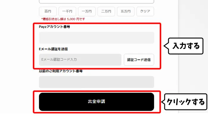 payzの認証コードを入力する
